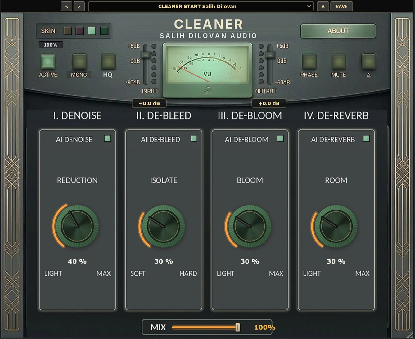 Cleaner plugin window, skin 3