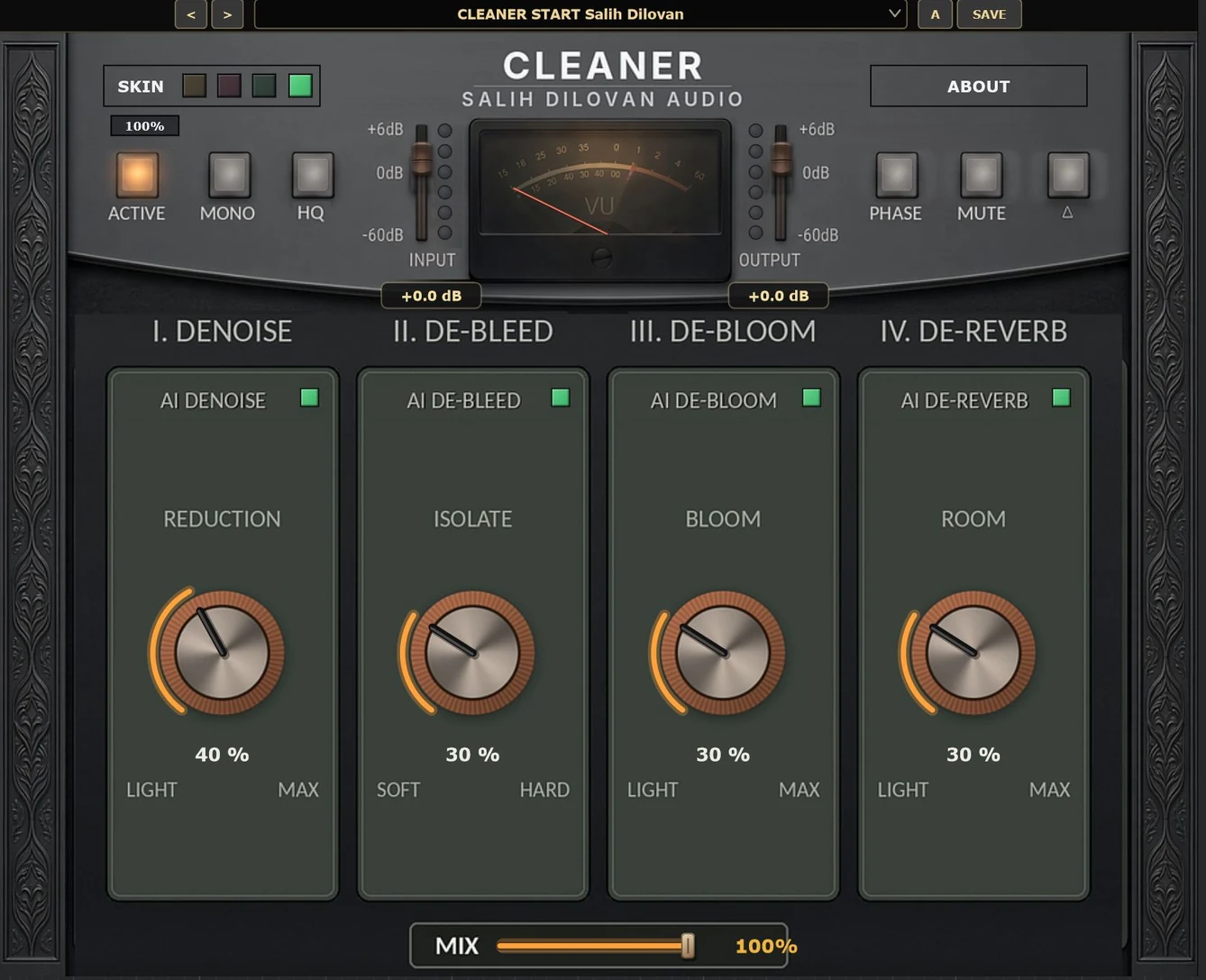Cleaner plugin window, skin 4