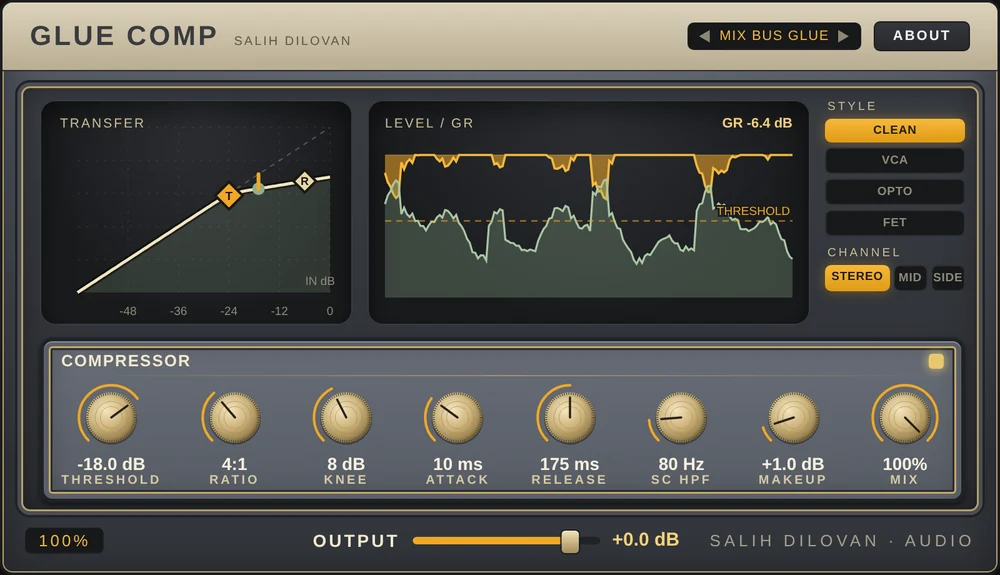 Glue Comp plugin preview