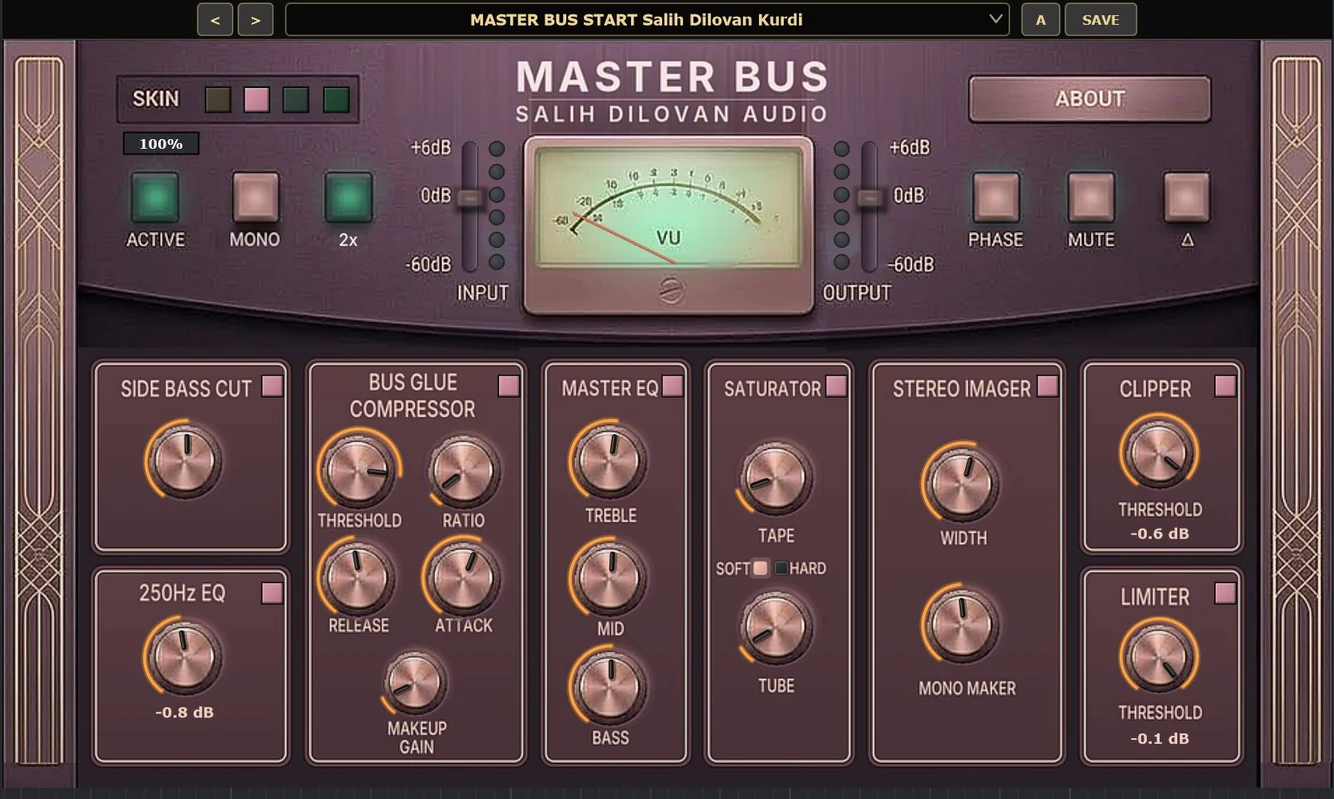 Master Bus plugin window, skin 2