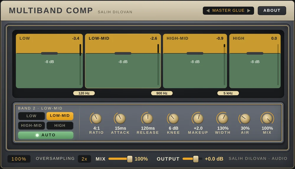 Multiband Comp plugin preview