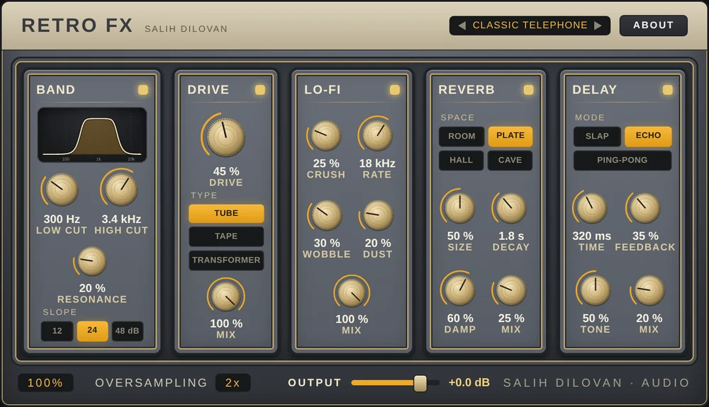 Retro FX plugin preview